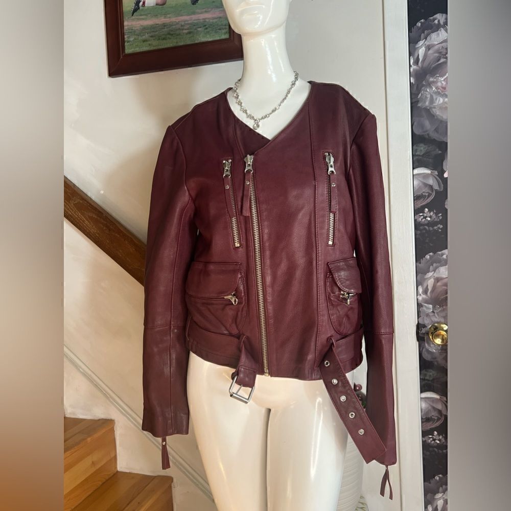 Free People Victory Leather Moto Jacket/Size M - Picture 9 of 12